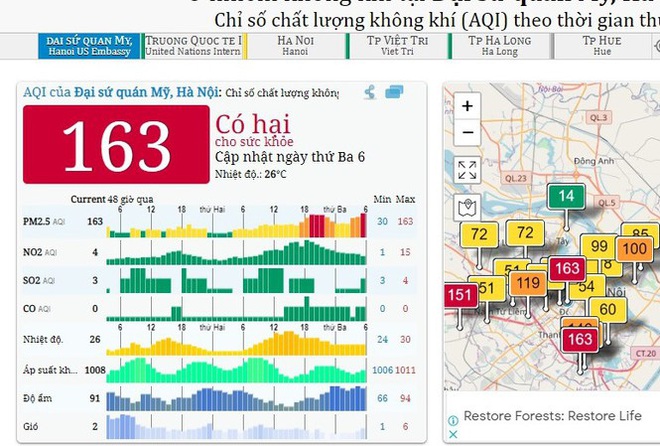 Hà Nội tái ô nhiễm không khí từ sáng nay - Ảnh 1.