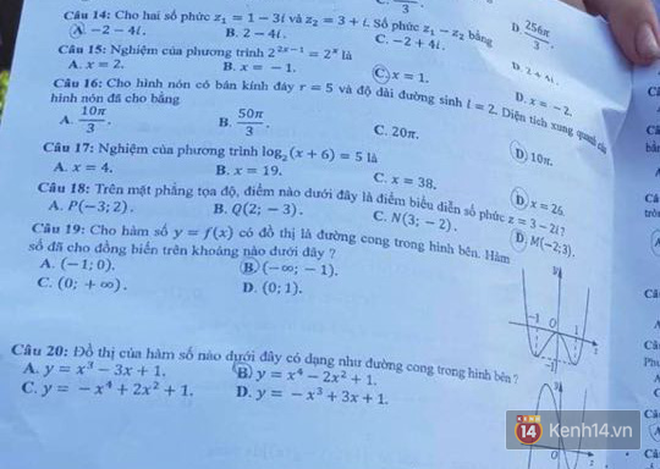 Xôn xao một câu hỏi trong đề thi Toán tốt nghiệp có dữ liệu chưa chính xác nhưng vẫn tính ra đáp án? - Ảnh 1.