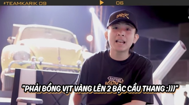 Ricky Star giả làm Karik, tiết lộ ai muốn yêu thì phải... bồng được GDucky đi lên 2 bậc cầu thang - Ảnh 2.