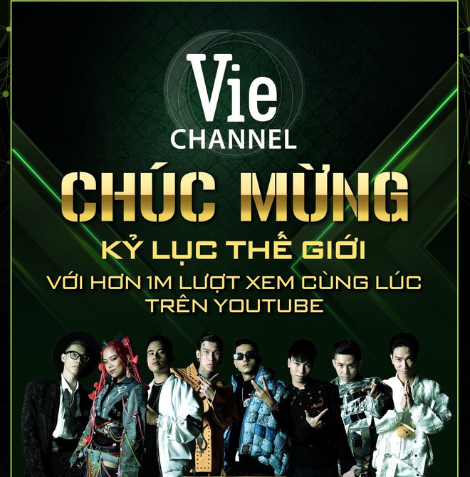 Rap Việt lập kỷ lục thế giới với hơn 1 triệu lượt xem cùng lúc trên YouTube cho đêm công bố Quán quân - Ảnh 1.