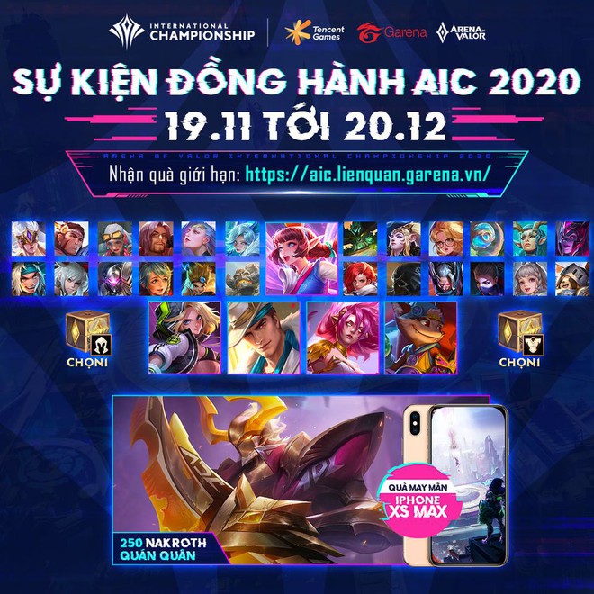 HOT: Game thủ Liên Quân Mobile nhận đến 25 tướng và nhiều skin xịn từ sự kiện AIC 2020 - Ảnh 2.