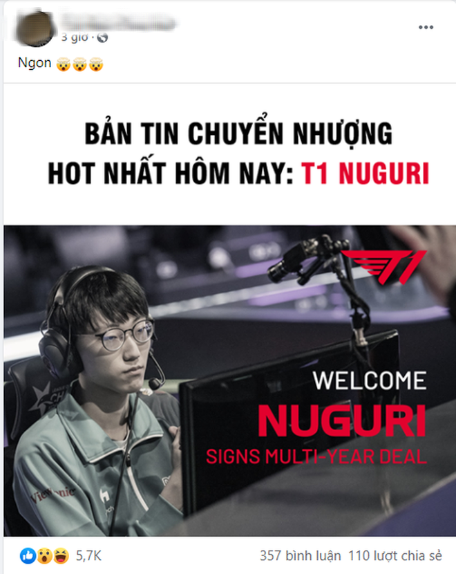 Hàng loạt fanpage Việt Nam đăng tin sai sự thật về thương vụ T1 mua Nuguri - Ảnh 2.