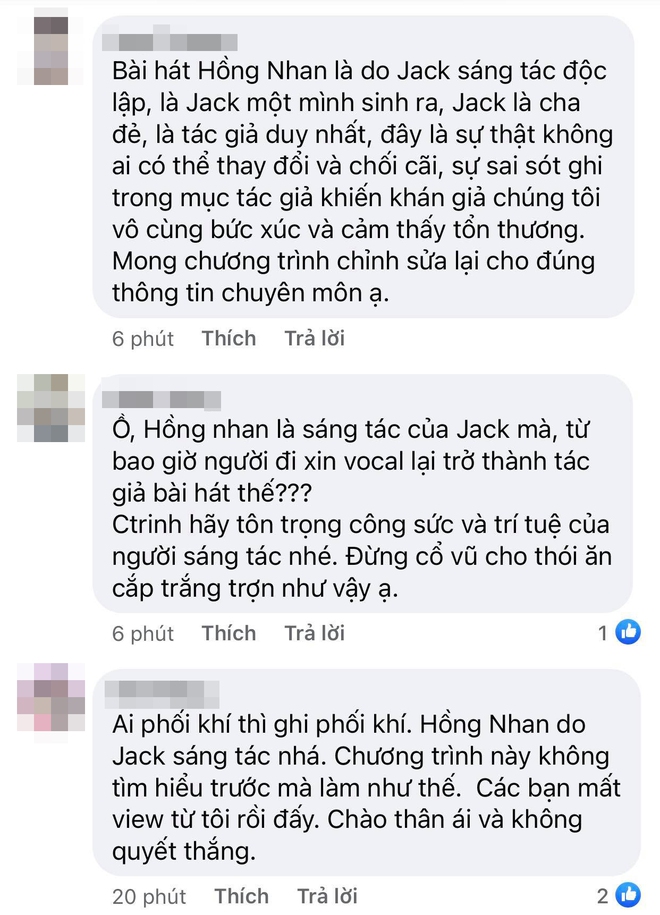 Gương Mặt Thân Quen gây tranh cãi khi để tên Jack và K-ICM đồng sáng tác hit Hồng Nhan - Ảnh 2.