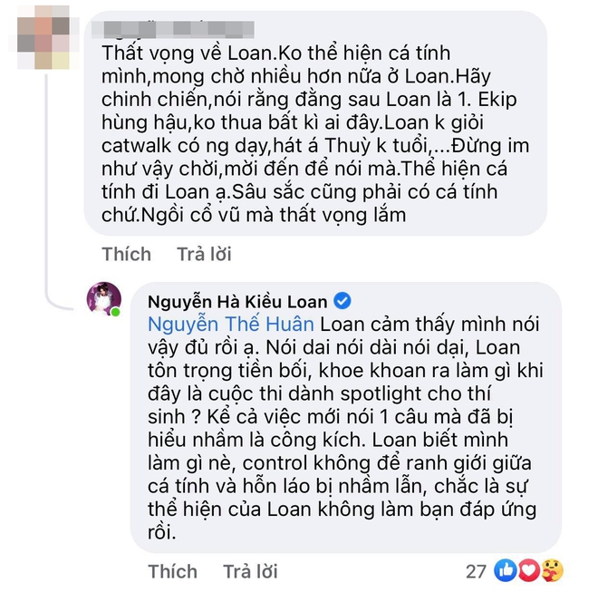 Kiều Loan phản pháo khi bị chê kiệm lời tại Đại Sứ Hoàn Mỹ: Nói dai nói dài thành ra nói dại - Ảnh 2.