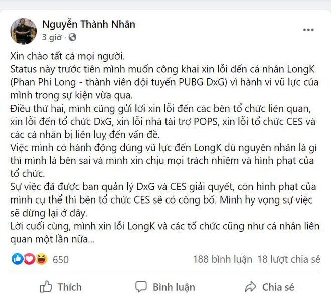 Lộ diện danh tính người hành hung game thủ LongK, hóa ra cũng là một HLV nổi tiếng của làng Esports Việt - Ảnh 2.