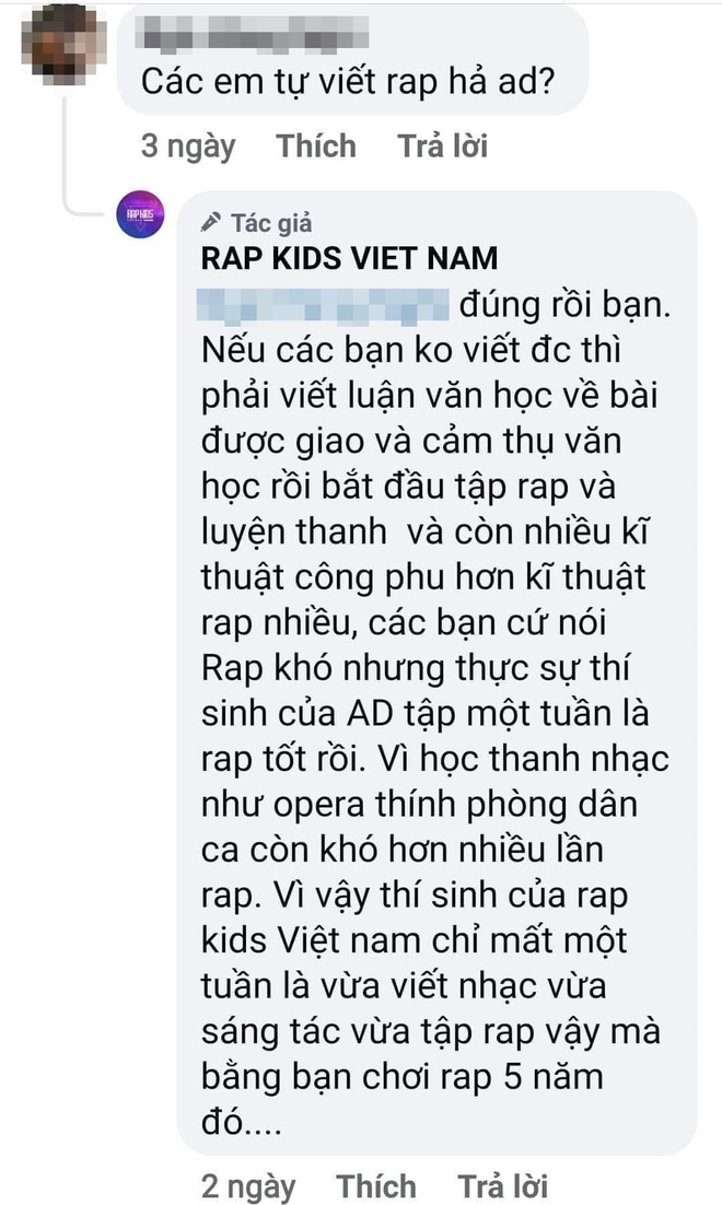 Admin trang Rap Kids tuyên bố thí sinh nhí chỉ mất 1 tuần sáng tác, vừa tập rap đã bằng rapper luyện 5 năm? - Ảnh 2.