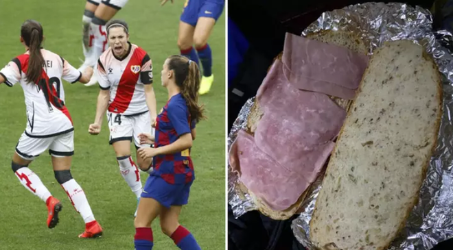 Bữa ăn bất bình đẳng đến thảm họa của đội bóng nữ ở Tây Ban Nha: Hai lát bánh mì và vài miếng thịt nguội mỏng dính! - Ảnh 1.