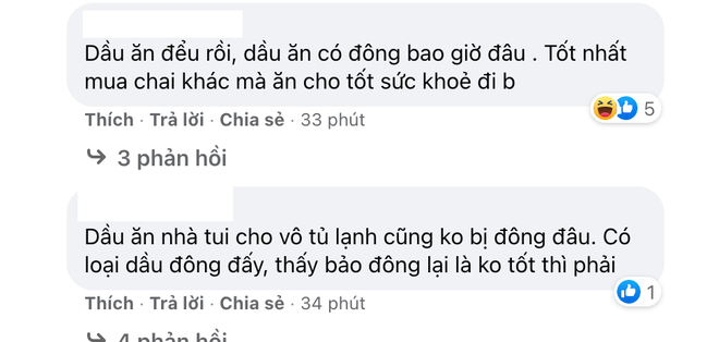 Mở tủ lạnh thấy chai dầu đông đặc như mỡ lợn, cô gái điếng người lên mạng hỏi còn bị doạ: Bạn mua đồ đểu rồi! - Ảnh 4. Mở tủ lạnh thấy chai dầu đông đặc như mỡ lợn, cô gái điếng người lên mạng hỏi còn bị doạ: Bạn mua đồ đểu rồi! - Ảnh 4.