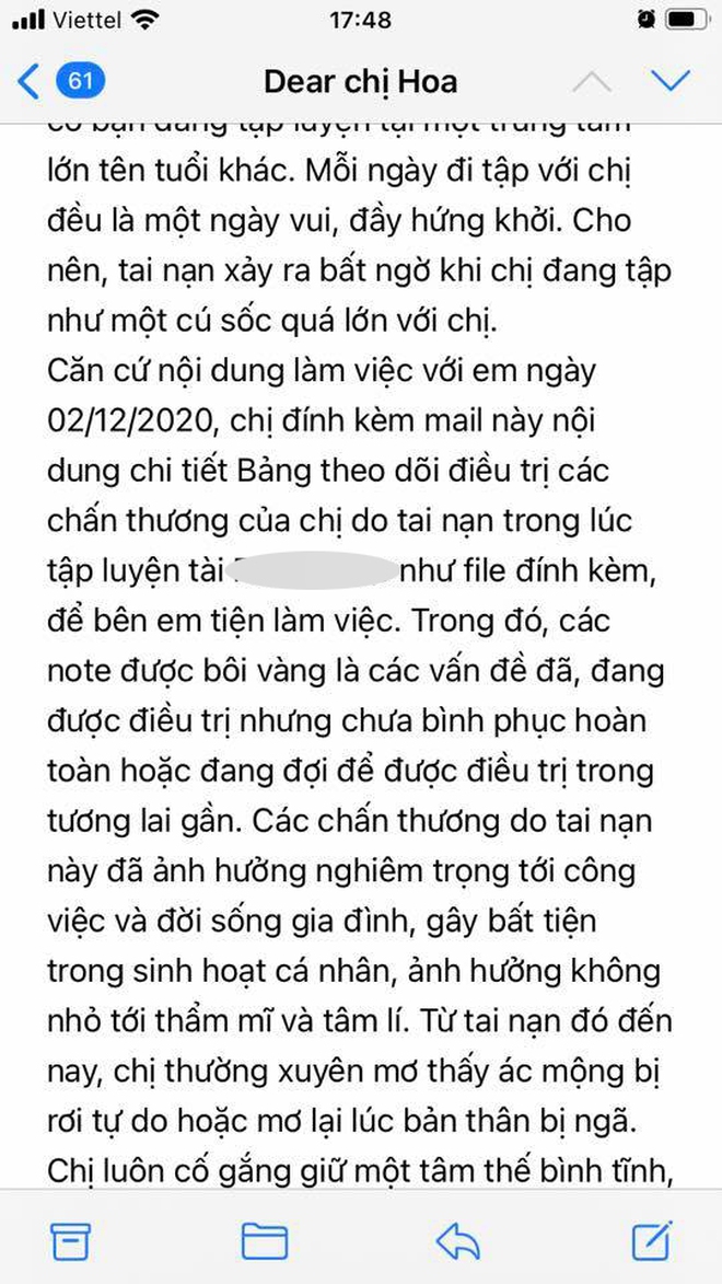 Nữ gymer Hà Nội dính chấn thương nghiêm trọng khi tập cùng HLV, đại diện phòng gym thản nhiên: &quot;Mình lớn rồi chứ còn trẻ con đâu chị&quot; - Ảnh 4.