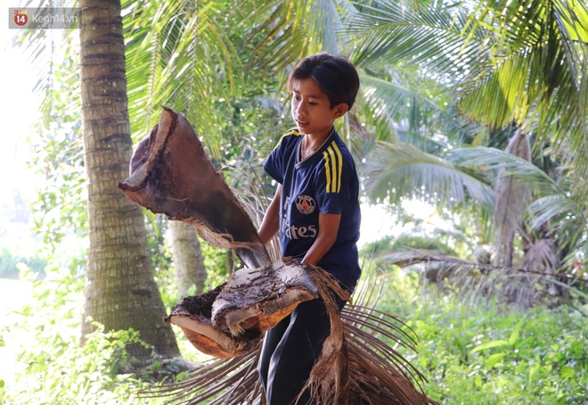 Bố mẹ bỏ rơi, bé trai 13 tuổi đi nhặt củi dừa, bán vé số nuôi bà nội mù lòa: &quot;Con ước được ăn no, không phải nhịn đói nữa&quot; - Ảnh 5.