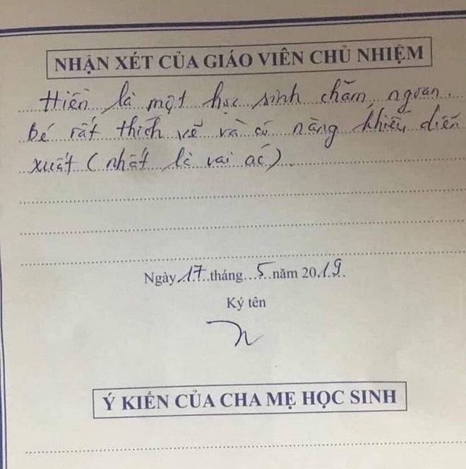 Cười xỉu vì loạt nhận xét bá đạo của thầy cô, đọc xong không biết là khen hay chê đây! - Ảnh 1.