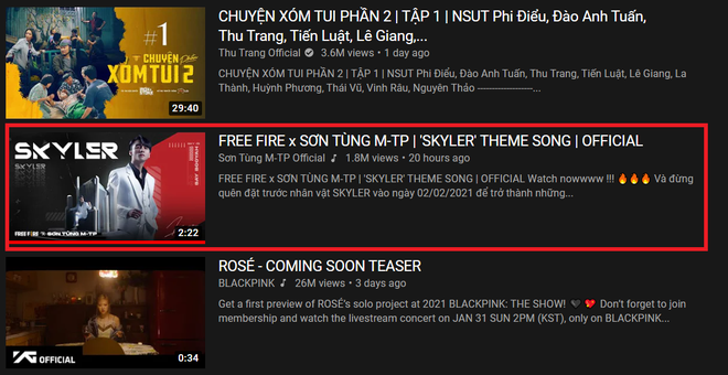 Mặc kệ drama trà xanh, MV Skyler của Sơn Tùng M-TP nhanh chóng lọt top 5 trending YouTube - Ảnh 2.
