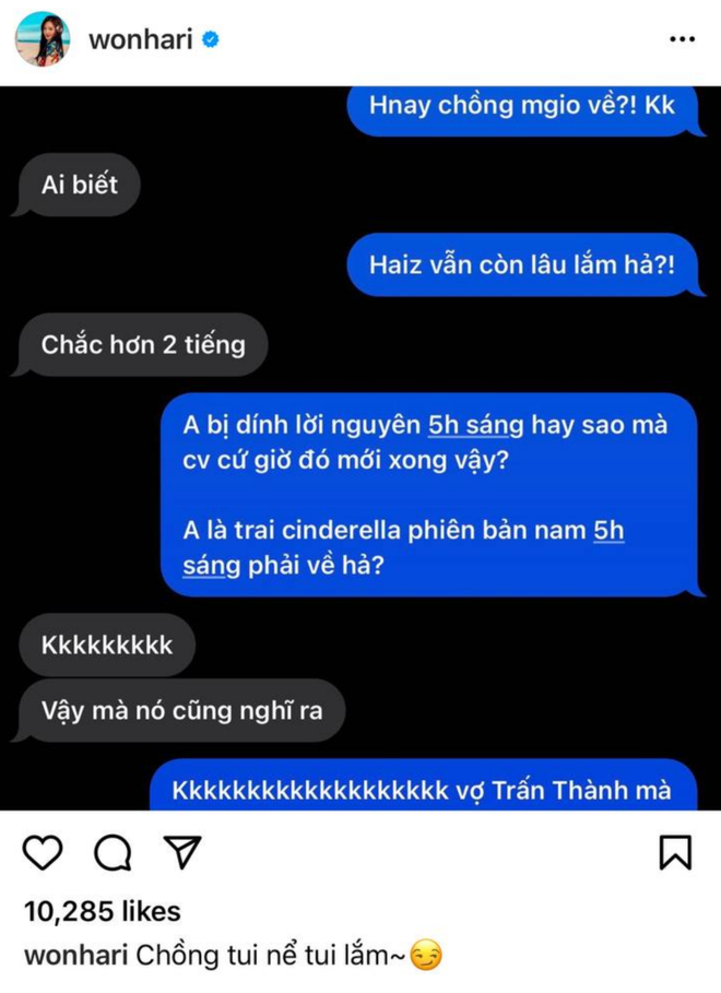 H&eacute; lộ tin nhắn l&yacute; giải nguy&ecirc;n nh&acirc;n Trấn Th&agrave;nh 5 giờ s&aacute;ng mới về nh&agrave; - Ảnh 2.