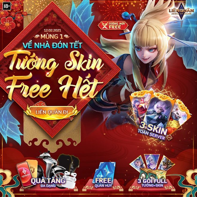 Liên Quân Mobile: Game thủ sẽ nhận về 1 tướng mới, 3 skin và cả Quân Huy miễn phí trong sự kiện Tết Nguyên đán 2021 - Ảnh 1.