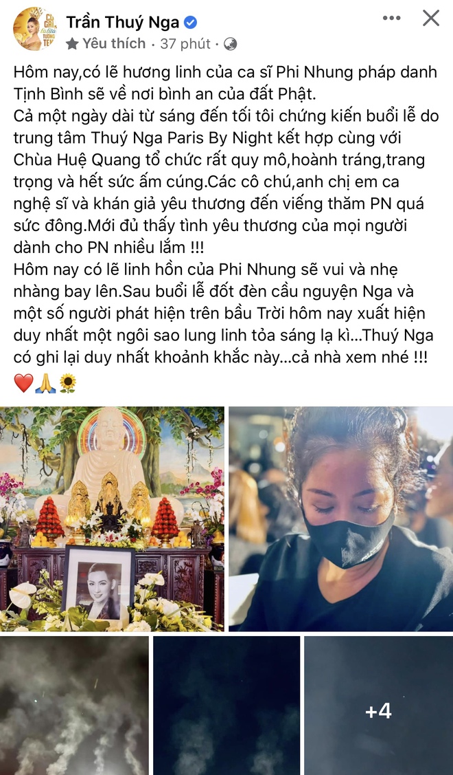 Thuý Nga phát hiện chi tiết đặc biệt: 1 ngôi sao duy nhất sáng lung linh trên bầu trời sau lễ đốt đèn cầu nguyện cho Phi Nhung - Ảnh 2. Thuý Nga phát hiện chi tiết đặc biệt: 1 ngôi sao duy nhất sáng lung linh trên bầu trời sau lễ đốt đèn cầu nguyện cho Phi Nhung - Ảnh 2.
