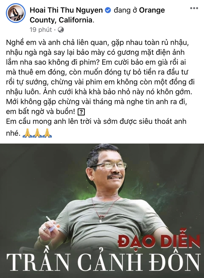 Trịnh Kim Chi, Thu Trang - Tiến Luật và dàn sao Vbiz bàng hoàng khi hay tin đạo diễn Trần Cảnh Đôn qua đời vì nhồi máu cơ tim - Ảnh 7.