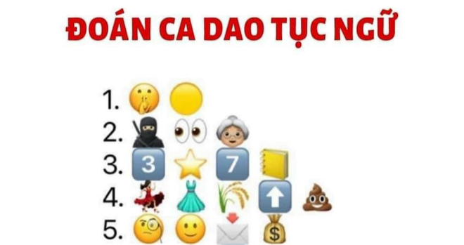 Nhìn emoji bắt ngay câu ca dao, tục ngữ: Xem thử trình văn vẻ thời internet của bạn tới đâu? - Ảnh 1.