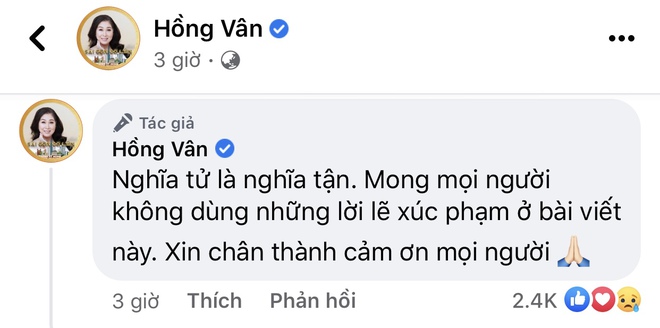 Hồng Vân bức xúc lên tiếng, bảo vệ NS Hoài Linh và bố ruột vừa qua đời bị antifan xúc phạm nặng nề - Ảnh 4.