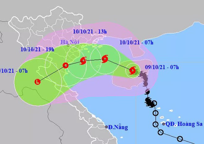 Bão số 7 giật cấp 11 vào Vịnh Bắc Bộ, đổi hướng di chuyển vào nước ta - Ảnh 1.