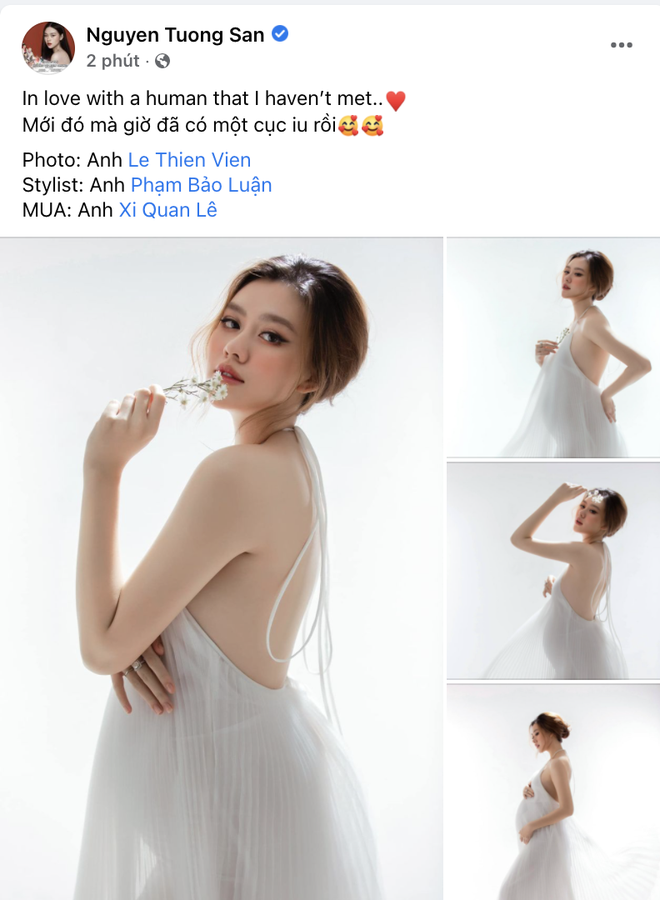 Á hậu Tường San xác nhận sinh con đầu lòng, lần đầu khoe ảnh bụng bầu to vượt mặt ở tuổi 21 - Ảnh 2.