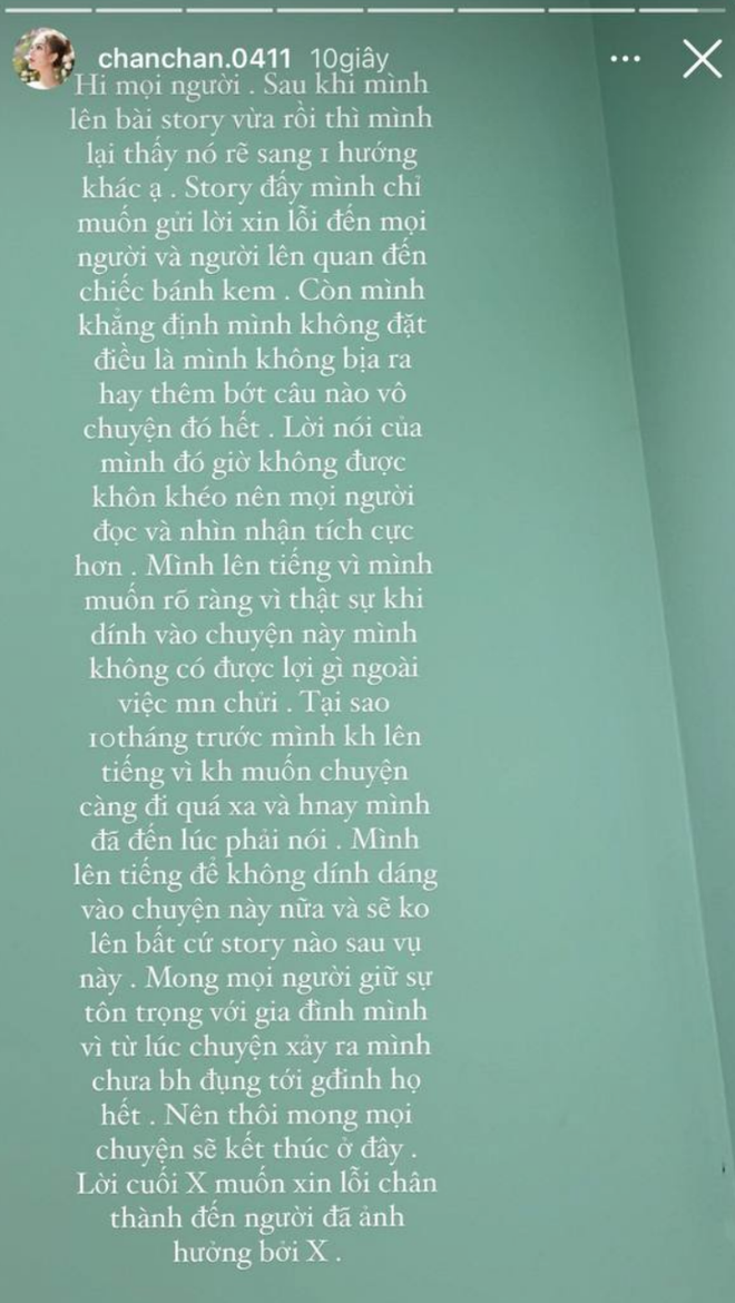 Sau Linh Ngọc Đàm, đến lượt Xoài Non xin lỗi chuyện chiếc bánh kem trà xanh, nhưng khẳng định không bơm đặt điều không có thật - Ảnh 2.