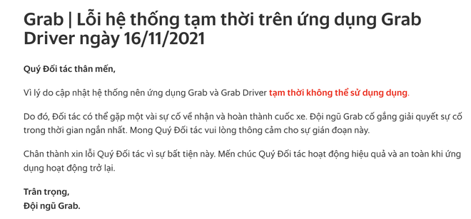 Grab bất ngờ gặp sự cố, hàng loạt người dùng không thể sử dụng được dịch vụ - Ảnh 4.