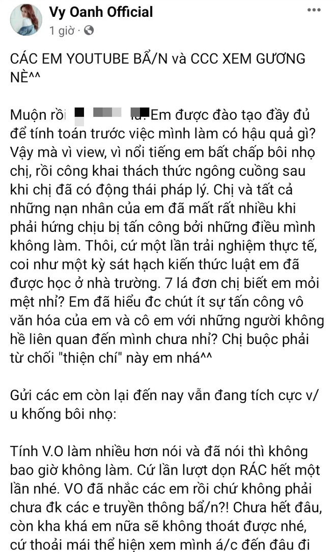 Antifan liên hệ xin lỗi, Vy Oanh gay gắt tuyên bố: &quot;Chưa hết đâu, còn kha khá em nữa sẽ không thoát được nhé&quot; - Ảnh 2.