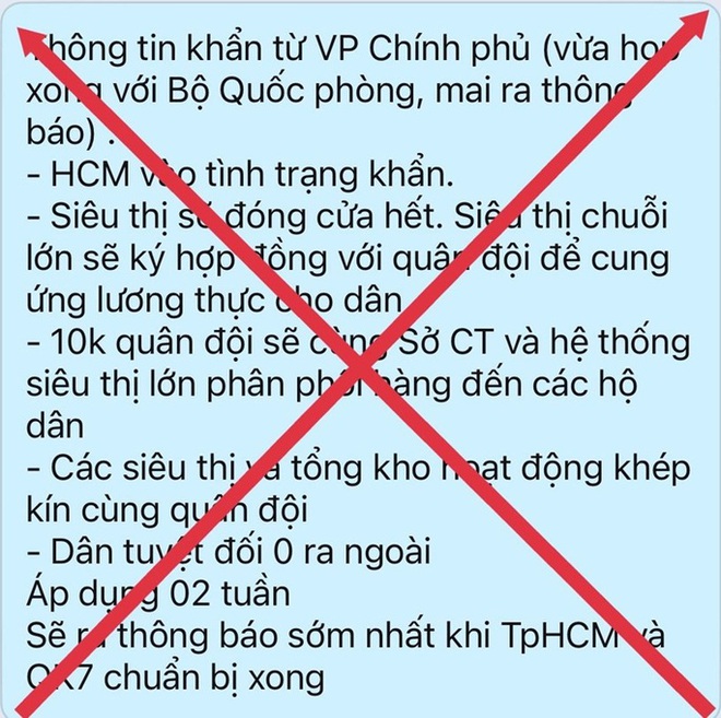 NÓNG: Thông tin TP.HCM vào tình trạng khẩn là bịa đặt, đề nghị không chia sẻ - Ảnh 1.