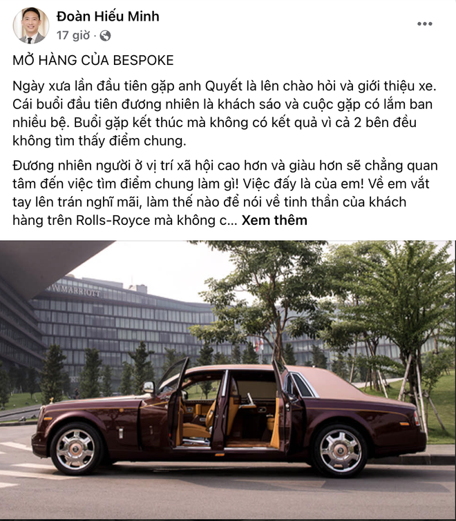 Tay sales Rolls-Royce khét tiếng Việt Nam hé lộ cách chốt đơn siêu xe 50 tỷ với Chủ tịch HĐQT Tập đoàn FLC - Trịnh Văn Quyết - Ảnh 2. Tay sales Rolls-Royce khét tiếng Việt Nam hé lộ cách chốt đơn siêu xe 50 tỷ với Chủ tịch HĐQT Tập đoàn FLC - Trịnh Văn Quyết - Ảnh 2.