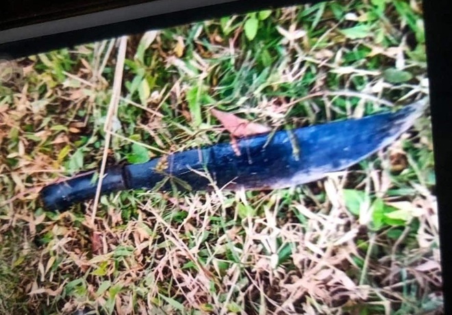 Hiện trường vụ thi thể trong rừng keo: Nạn nhân đang đeo máy cắt cỏ, có nhiều vết đâm chém - Ảnh 3.