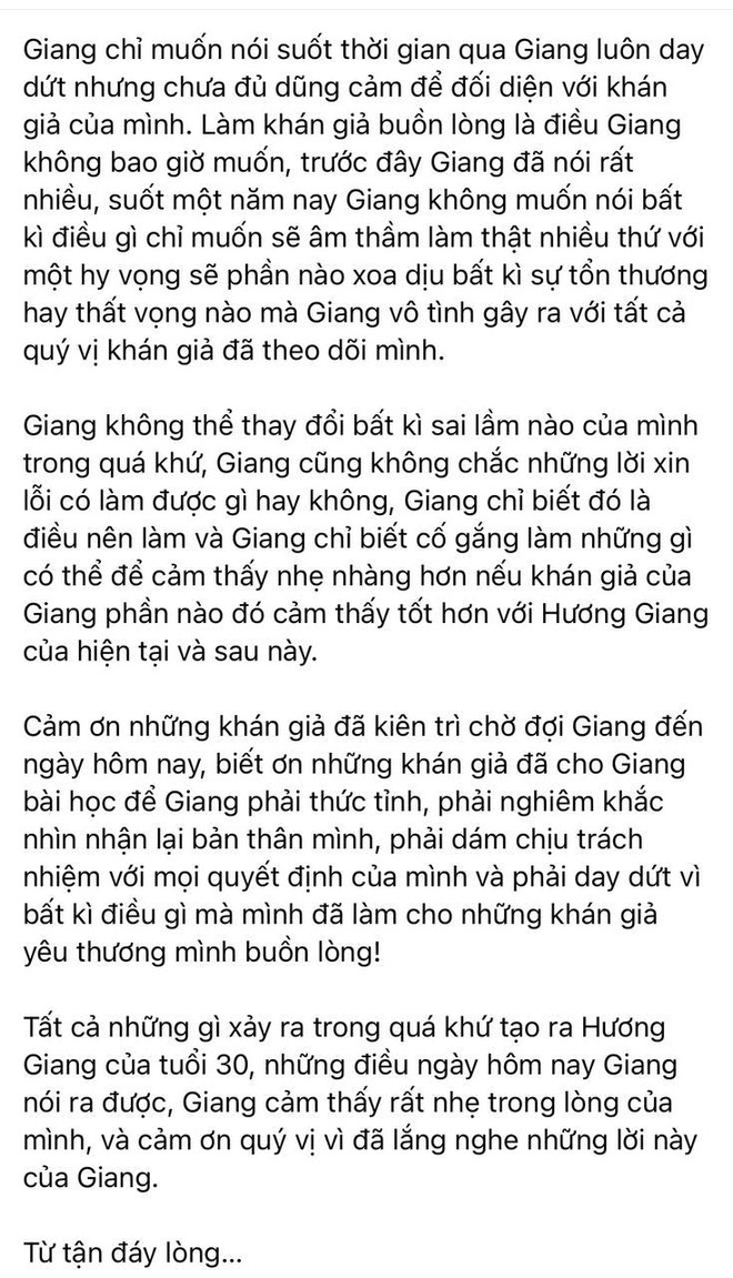 Hương Giang đích thân gửi lời xin lỗi sau 1 năm ở ẩn: Nhận sai sót vụ quảng cáo, chuyện antifan và tiết lộ điều day dứt nhất! - Ảnh 3.