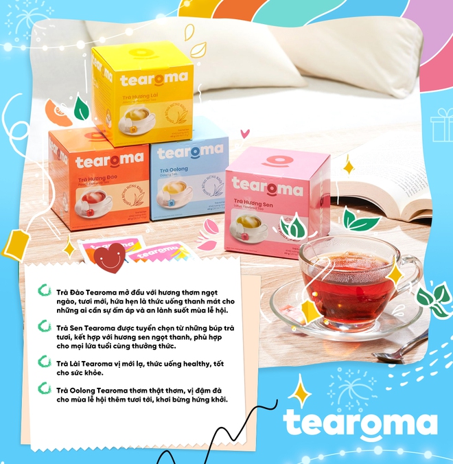 Mê tít hộp quà đậm chất lễ hội “sang - mịn - thơm” từ thương hiệu Trà thơm Tearoma - Ảnh 6.