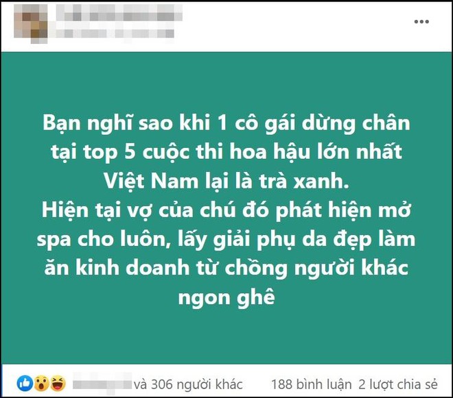 Râm ran thông tin người đẹp lọt top 5 Hoa hậu là trà xanh, bị bà cả bắt thóp: Chính chủ lên tiếng làm rõ! - Ảnh 2.