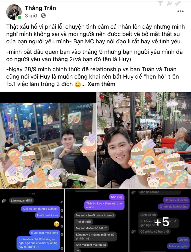 MC điển trai của loạt show dành cho LGBT bị bồ đồng giới tố yêu cùng lúc 2 người, lên mạng nói đạo lý ngoài đời không như thế - Ảnh 2.