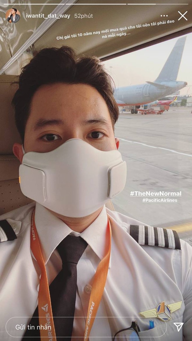 Cơ trưởng điển trai bậc nhất Việt Nam check-in ng&agrave;y đầu năm, khoe lu&ocirc;n chiếc khẩu trang chống dịch c&oacute; gi&aacute; tới 3,5 triệu đồng - Ảnh 2.