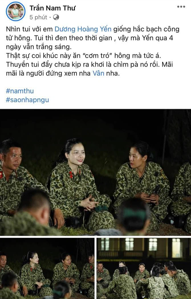 Nam Thư tức tối vì Dương Hoàng Yến vẫn trắng sáng sau 4 ngày nhập ngũ - Ảnh 1. Nam Thư tức tối vì Dương Hoàng Yến vẫn trắng sáng sau 4 ngày nhập ngũ - Ảnh 1.