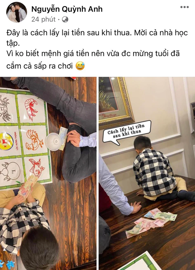 Vợ Duy Mạnh khoe chơi bầu cua tôm cá ngày Tết gây tranh cãi - Ảnh 1.