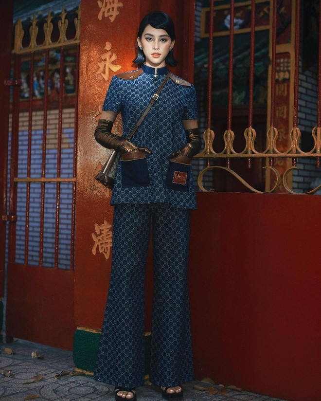 Đụng nguyên cây Gucci với Khánh Linh đã đành, Tiểu Vy còn “xào” lại luôn concept bộ ảnh? - Ảnh 4.