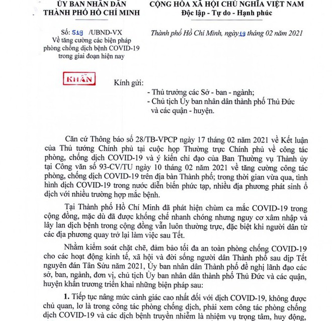 TP.HCM nâng mức cảnh giác cao nhất với dịch COVID-19 - Ảnh 1.