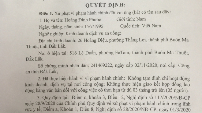 Xử phạt 25 triệu đồng một quán bar không tuân thủ lệnh phòng chống dịch Covid-19 - Ảnh 2.