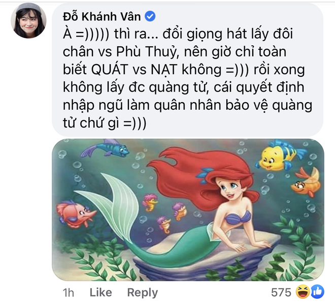 Khánh Vân cà khịa Mũi trưởng Long với dáng ngồi rặt... Nàng tiên cá - Ảnh 2.