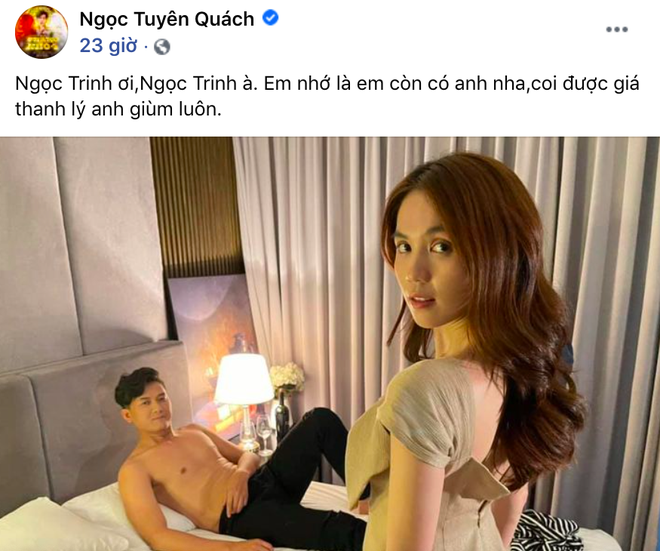 Sao nam Vbiz tung ảnh giường chiếu với Ngọc Trinh nh&acirc;n đại hội pass đồ, vợ k&eacute;m 16 tuổi liền phản ứng ngay v&agrave; lu&ocirc;n - Ảnh 2.