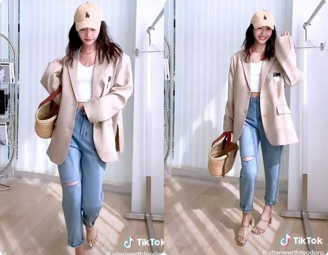 8 set đồ với blazer mà nàng nào cũng có thể ứng dụng từ hotgirl TikTok xứ Trung - Ảnh 4.