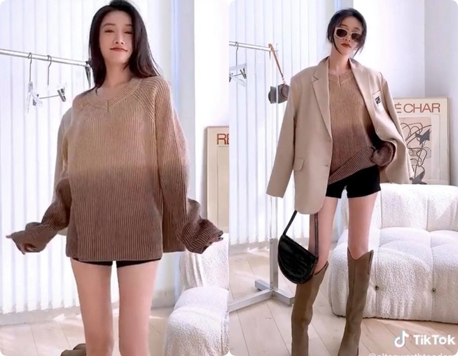 8 set đồ với blazer mà nàng nào cũng có thể ứng dụng từ hotgirl TikTok xứ Trung - Ảnh 5.