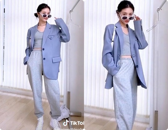 8 set đồ với blazer mà nàng nào cũng có thể ứng dụng từ hotgirl TikTok xứ Trung - Ảnh 8.