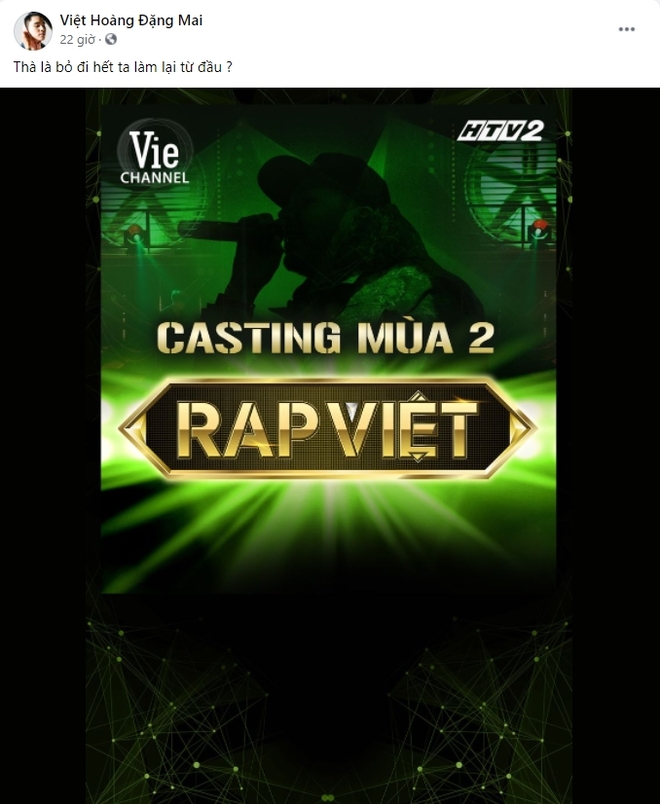 Thấy Rap Việt mùa 2 casting, GDucky đòi bỏ đi hết làm lại từ đầu nhưng cuối cùng chốt hạ: Nếu không được Á quân là tôi thất bại - Ảnh 1.