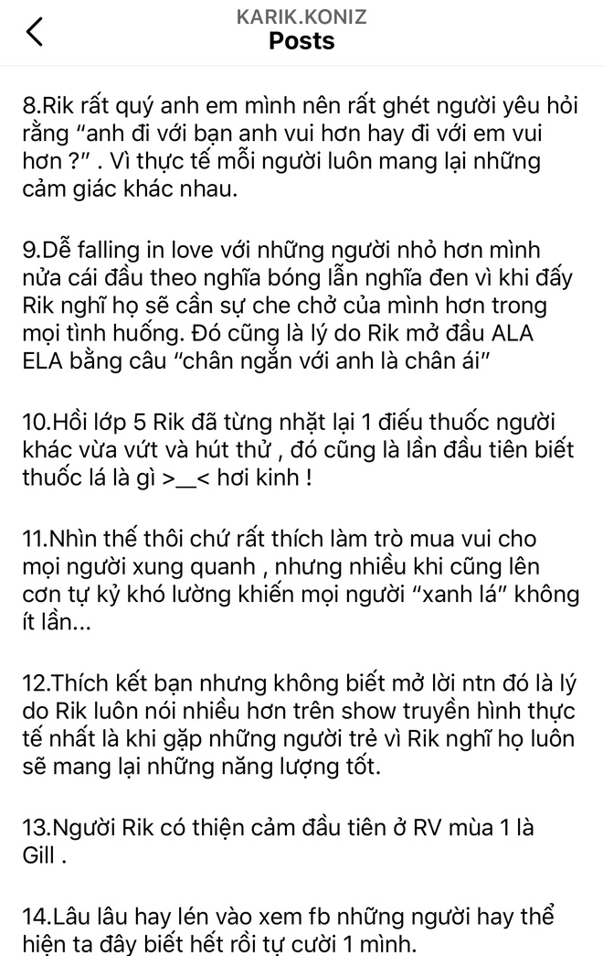 Karik hé lộ 14 bí mật vào ngày nói dối, ai ngờ nhắc về bạn gái cũ Bella và còn thừa nhận 1 điều đặc biệt về cô - Ảnh 3.