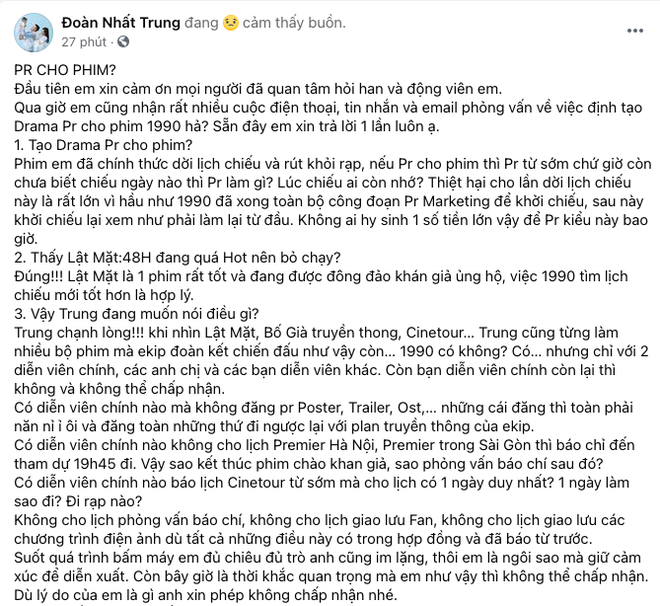 Đạo diễn phim 1990 gay gắt lên án diễn viên vô trách nhiệm với phim, cư dân mạng liền gọi tên Nhã Phương - Ảnh 1.