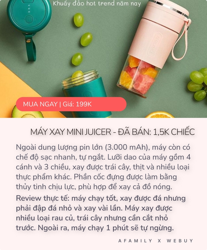 5 máy xay sinh tố mini đang bán chạy nhất Shopee: Món rẻ nhất chỉ 159K, mua về đón hè từ giờ là vừa! - Ảnh 9.