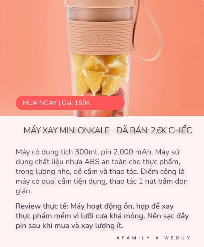 5 máy xay sinh tố mini đang bán chạy nhất Shopee: Món rẻ nhất chỉ 159K, mua về đón hè từ giờ là vừa! - Ảnh 3.